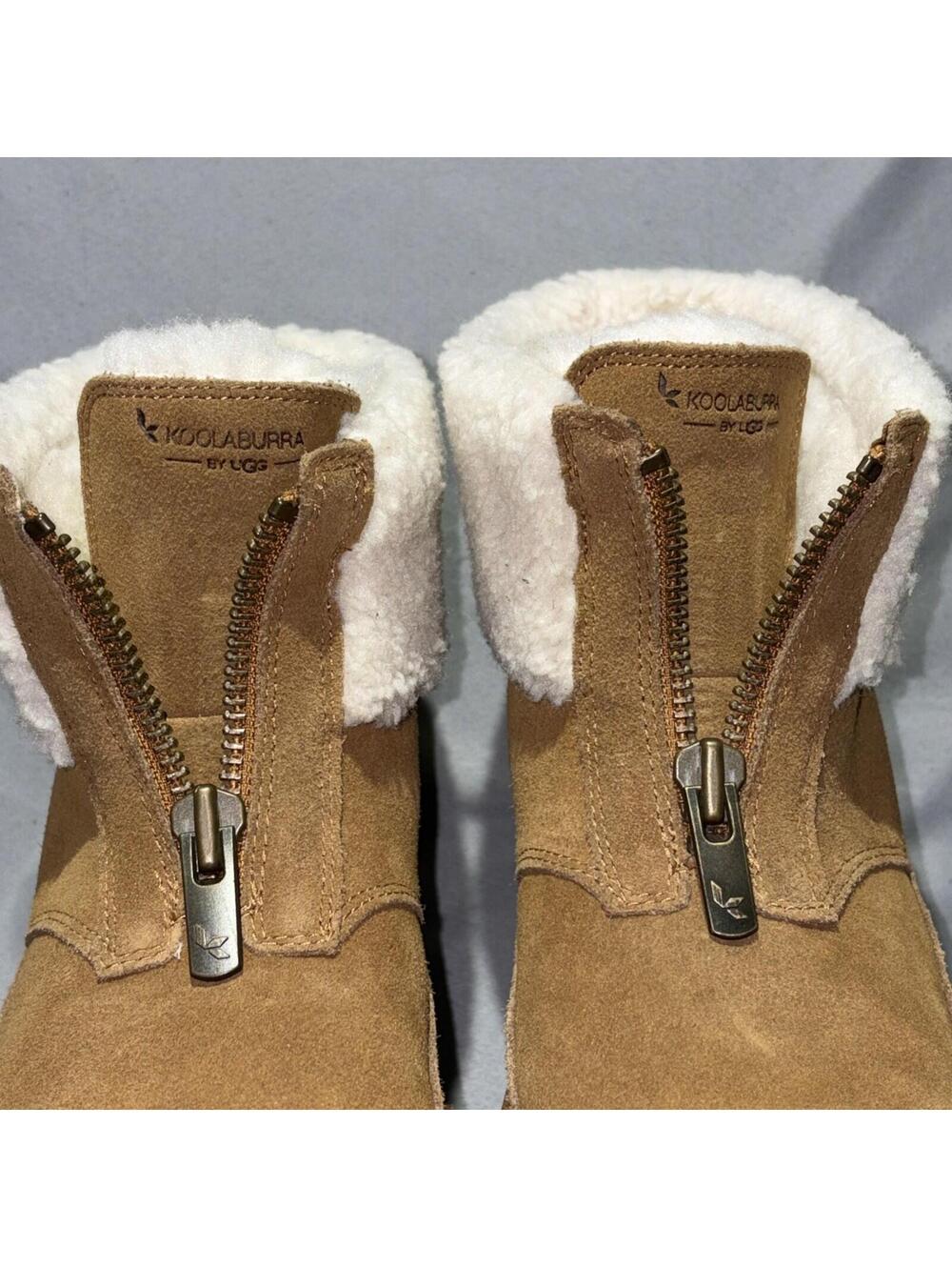 Koolaburra by UGG Faux Fur Ankle Booties Front Zip - Women’s Size 8 NEW - Picture 7 of 12